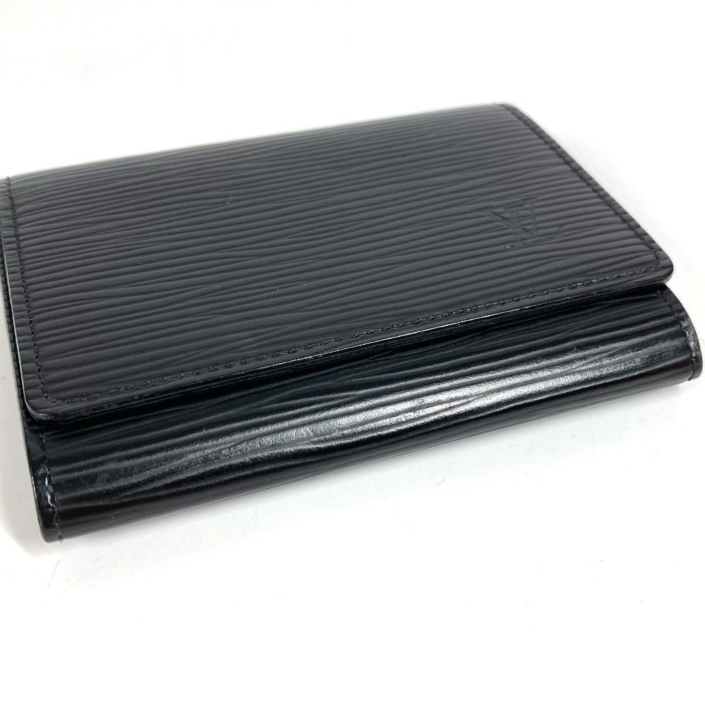 Louis vuitton m56582 epi anvelope carte de visite kad perniagaan lulus kes flap bifold card case epi kulit unisex noir hitam