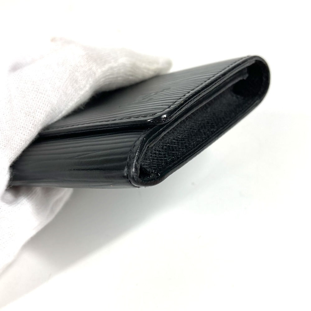 Louis vuitton m56582 epi anvelope carte de visite kad perniagaan lulus kes flap bifold card case epi kulit unisex noir hitam