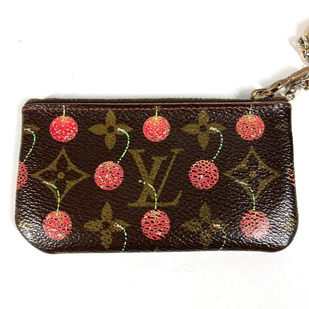LOUIS VUITTON M95042 Monogram Cherry Takashi Murakami Pochette Cleat Key Case Wallet Coin Purse with Key Ring Coin Case Monogram Canvas Women's Red
