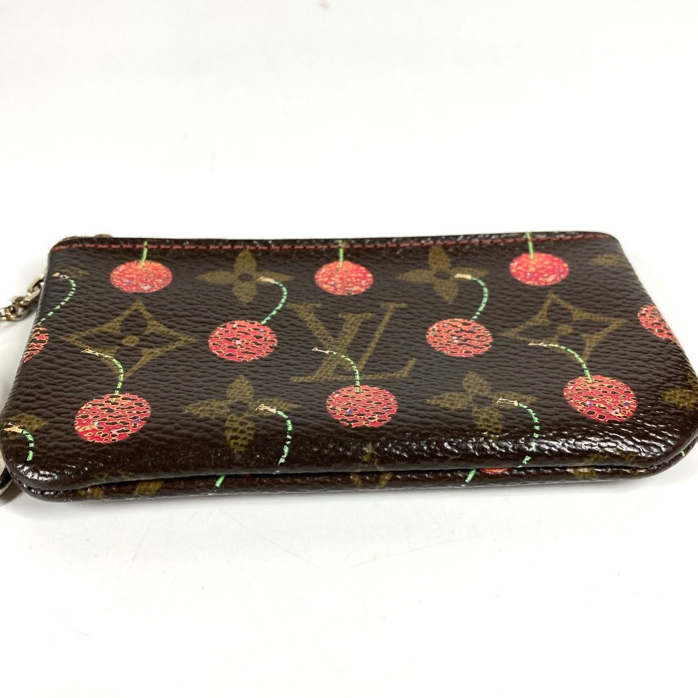 LOUIS VUITTON M95042 Monogram Cherry Takashi Murakami Pochette Cleat Key Case Wallet Coin Purse with Key Ring Coin Case Monogram Canvas Women's Red