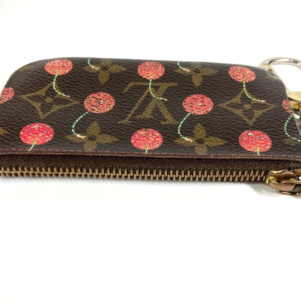 LOUIS VUITTON M95042 Monogram Cherry Takashi Murakami Pochette Cleat Key Case Wallet Coin Purse with Key Ring Coin Case Monogram Canvas Women's Red