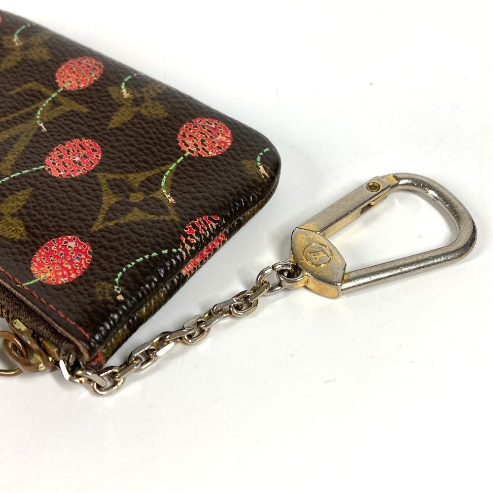 LOUIS VUITTON M95042 Monogram Cherry Takashi Murakami Pochette Cleat Key Case Wallet Coin Purse with Key Ring Coin Case Monogram Canvas Women's Red