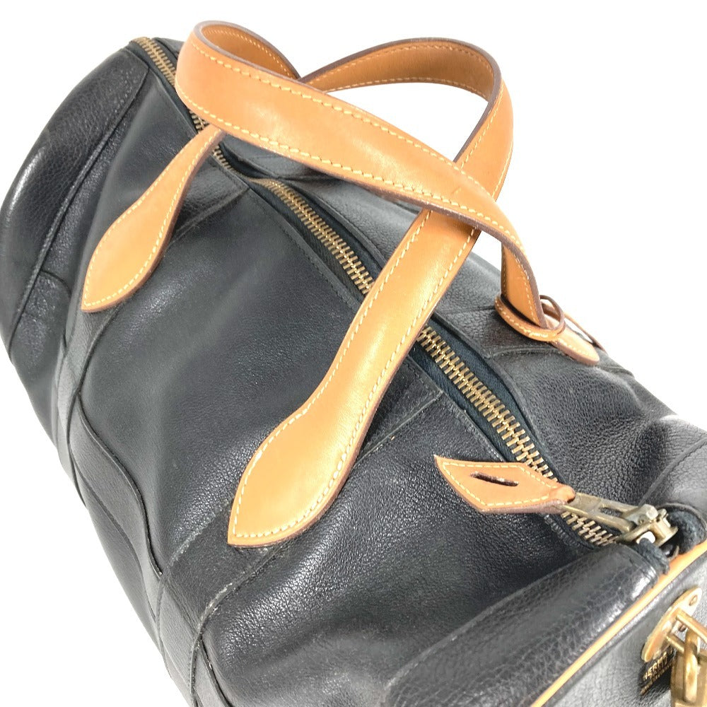 HERMES ヴィンテージ アールディ トラベルバッグ 旅行バッグ カバン ハンドバッグ 筒形 バイカラー ボストンバッグ アルデンヌ ユニセックス ブラック