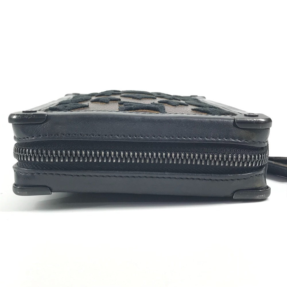 LOUIS VUITTON M45061 モノグラム・タフタージュ ソフトトランク・クラッチ セカンドバッグ ポーチ ストラップ付 クラッチバッグ モノグラムキャンバス ユニセックス ブラック