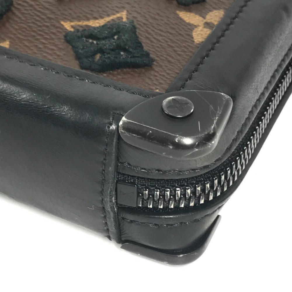 LOUIS VUITTON M45061 モノグラム・タフタージュ ソフトトランク・クラッチ セカンドバッグ ポーチ ストラップ付 クラッチバッグ モノグラムキャンバス ユニセックス ブラック