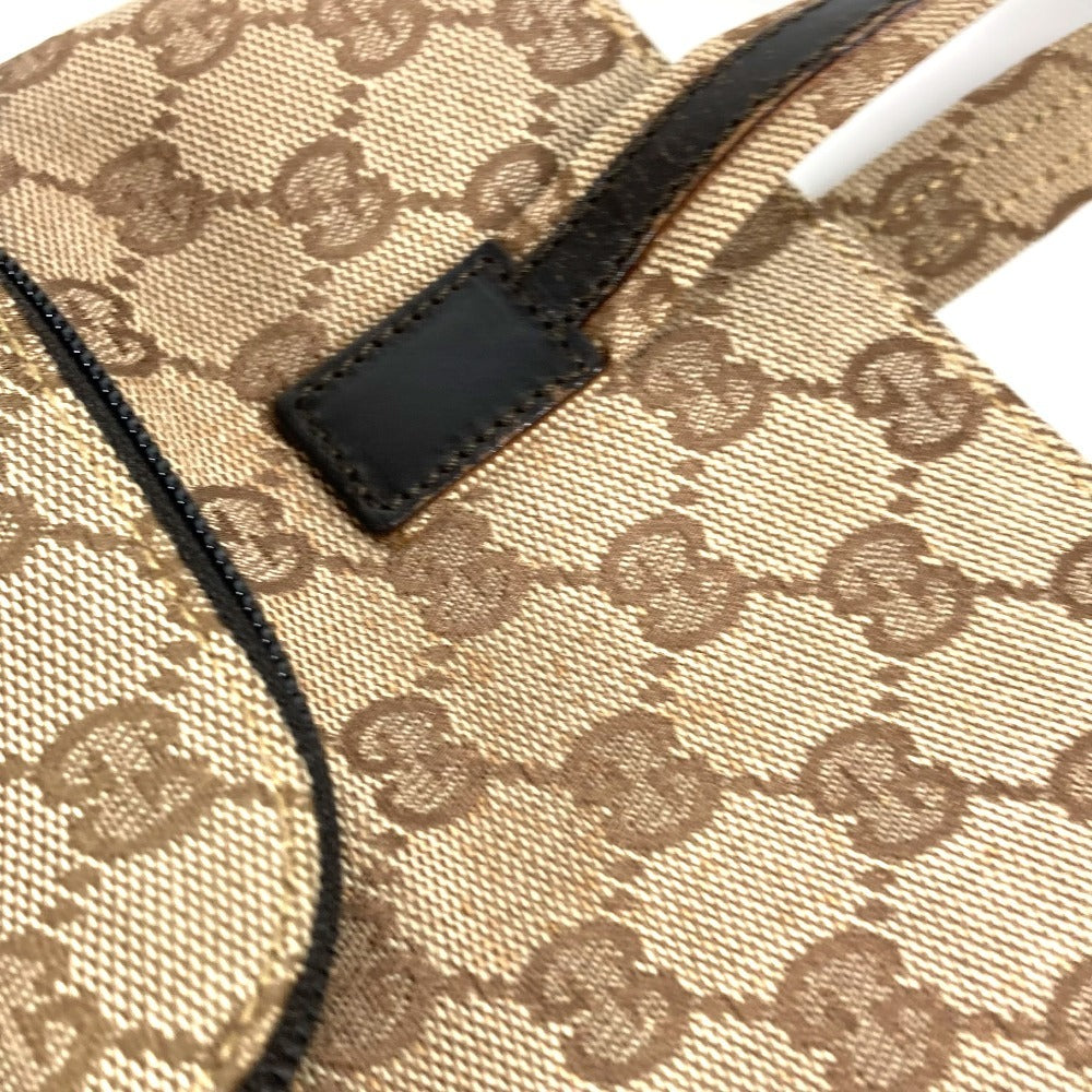 GUCCI 002・1080 GG Logo Bag Tote Bag Handbag GG Canvas/Leather Unisex Beige