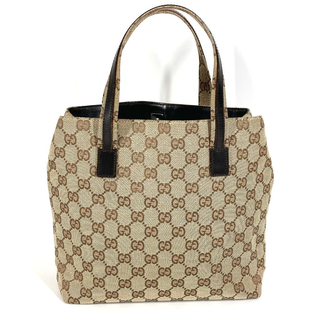 GUCCI 002・1080 GG Logo Bag Tote Bag Handbag GG Canvas/Leather Unisex Beige