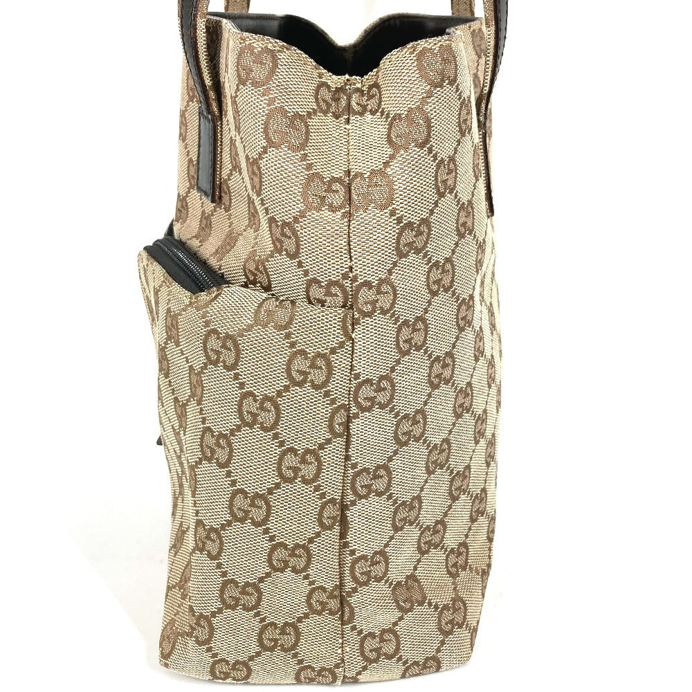 GUCCI 002・1080 GG Logo Bag Tote Bag Handbag GG Canvas/Leather Unisex Beige