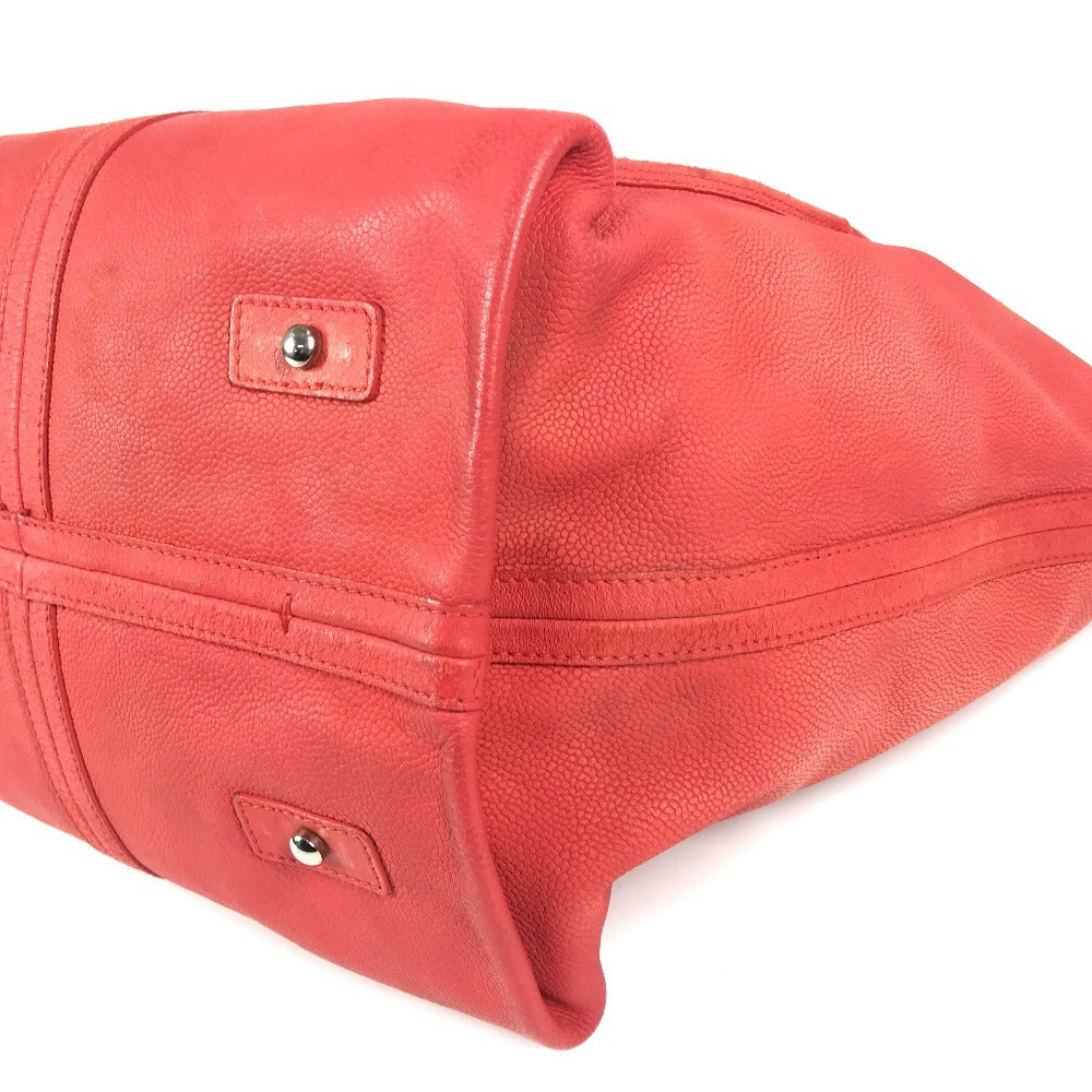 CHANEL Wチェーン チェーンバッグ ポーチ付き CC ココマーク ロゴ フラワー カバン トートバッグ 肩掛け ショルダーバッグ レザー レディース レッド