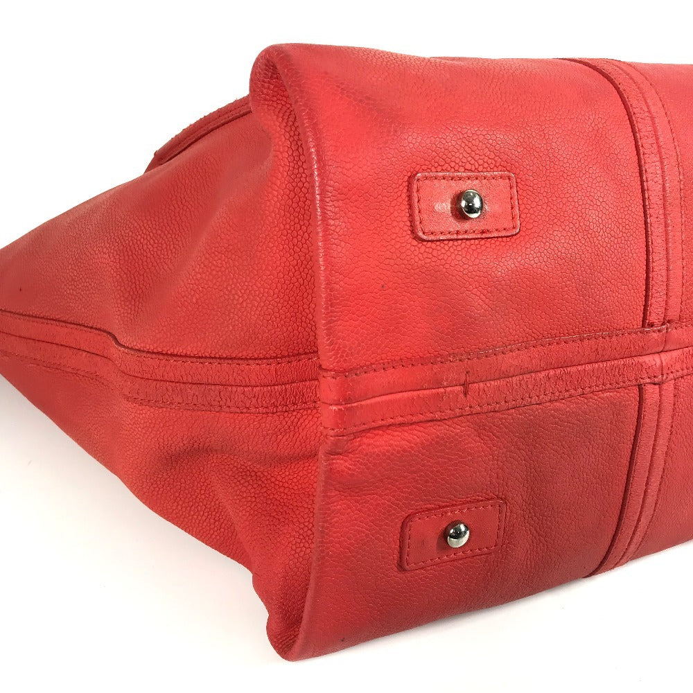 CHANEL Wチェーン チェーンバッグ ポーチ付き CC ココマーク ロゴ フラワー カバン トートバッグ 肩掛け ショルダーバッグ レザー レディース レッド