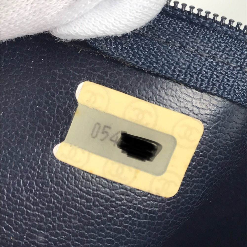 CHANEL ヴィンテージ CC ココマーク ロゴ マトラッセ キルティング カバン 肩掛け チェーンバッグ トートバッグ ショルダーバッグ ラムスキン レディース ネイビー