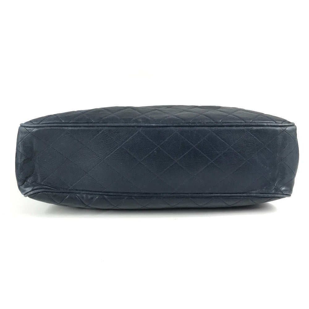 CHANEL ヴィンテージ CC ココマーク ロゴ マトラッセ キルティング カバン 肩掛け チェーンバッグ トートバッグ ショルダーバッグ ラムスキン レディース ネイビー