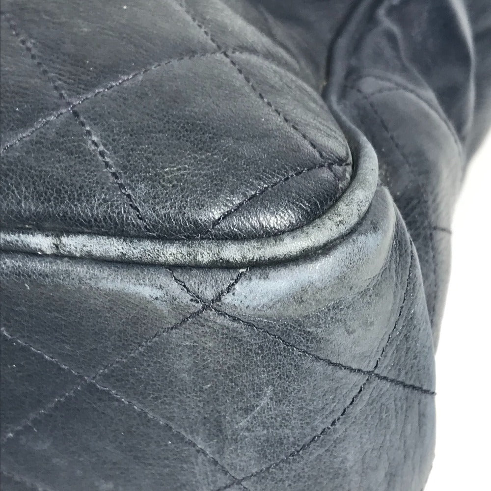 CHANEL ヴィンテージ CC ココマーク ロゴ マトラッセ キルティング カバン 肩掛け チェーンバッグ トートバッグ ショルダーバッグ ラムスキン レディース ネイビー