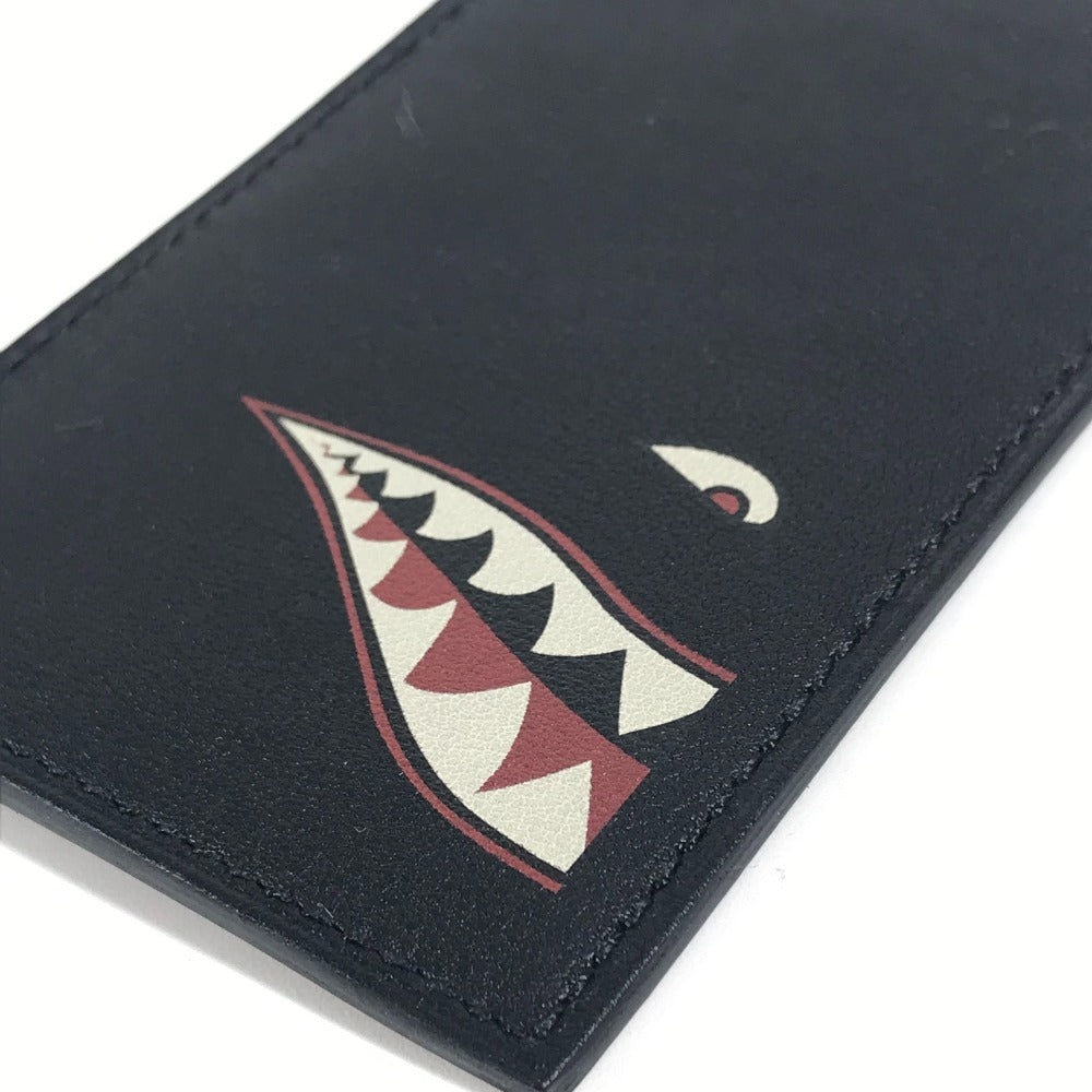 HERMES シティパス シャーク 鮫 名刺入れ パスケース カードケース レザー ユニセックス ブラック