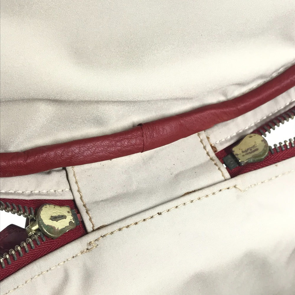 HERMES バイカラー インターシティ BOX メイクボックス 化粧 ハンドバッグ レザー/コーティングキャンバス レディース レッド