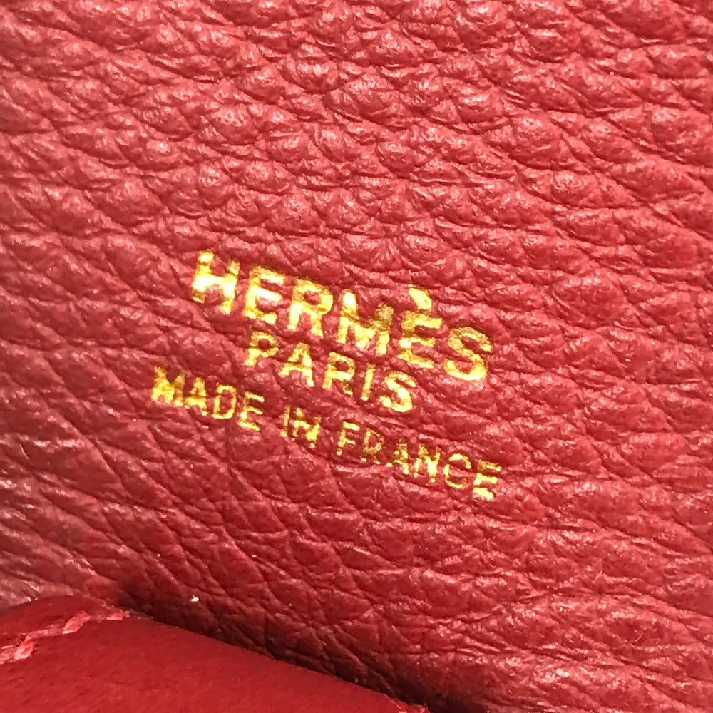 HERMES バイカラー インターシティ BOX メイクボックス 化粧 ハンドバッグ レザー/コーティングキャンバス レディース レッド