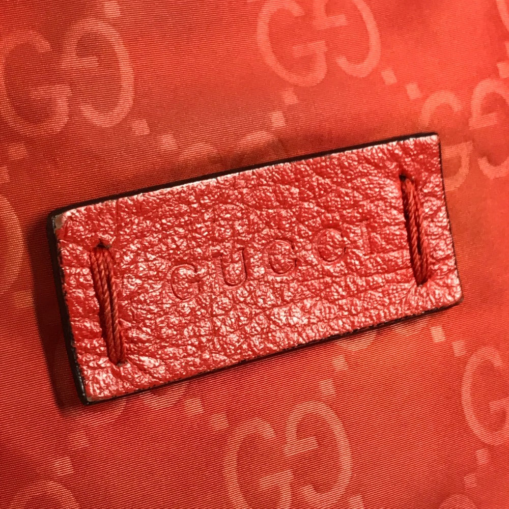 GUCCI 387067 GG ロゴ カバン トートバッグ ハンドバッグ 肩掛け ショルダーバッグ ナイロン ユニセックス オレンジ