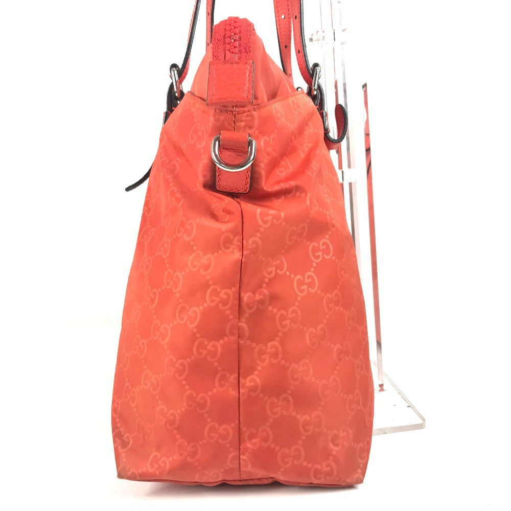 GUCCI 387067 GG ロゴ カバン トートバッグ ハンドバッグ 肩掛け ショルダーバッグ ナイロン ユニセックス オレンジ