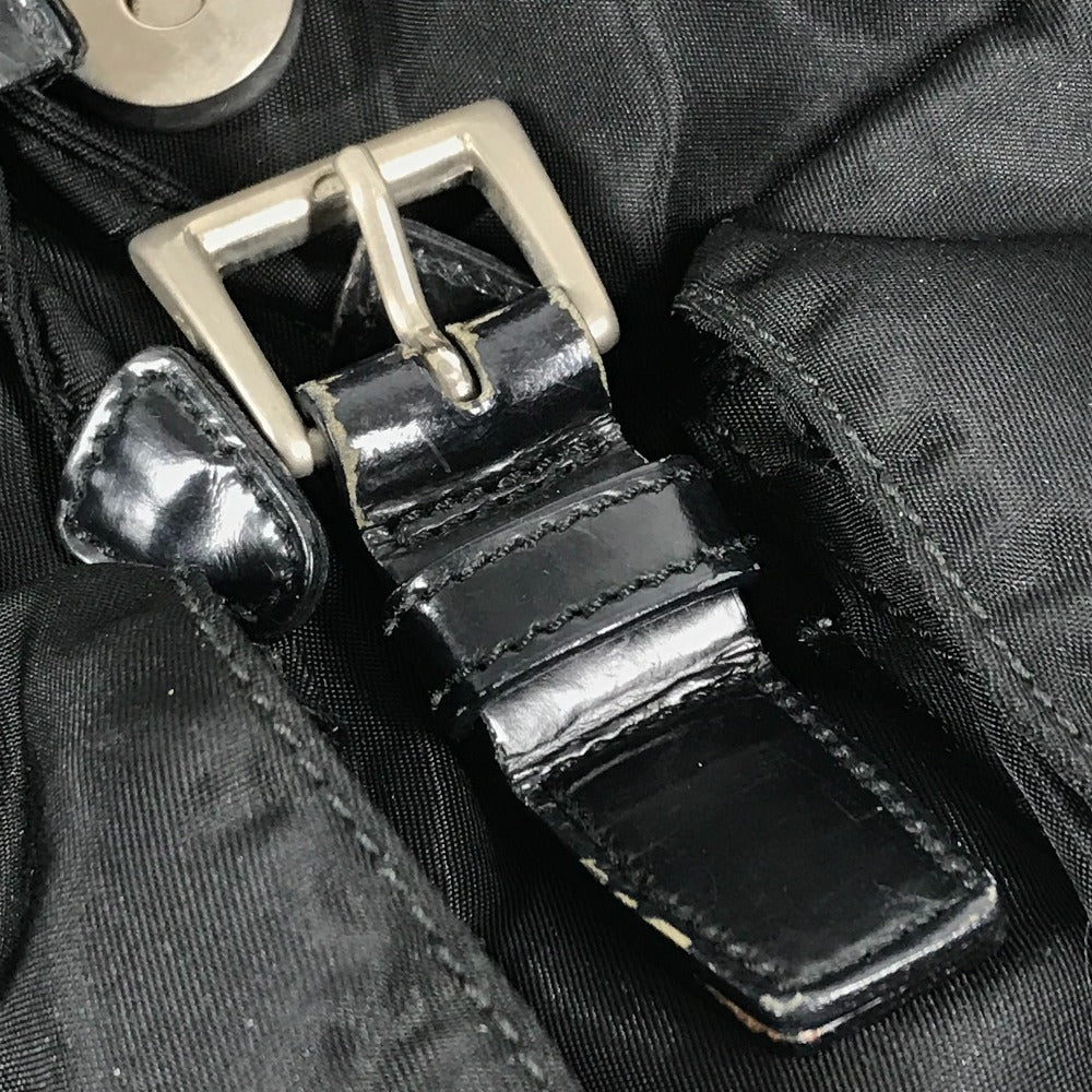 PRADA トライアングルロゴ 三角ロゴ プレート カバン バックパック リュックサック レザー/ナイロン ユニセックス ブラック