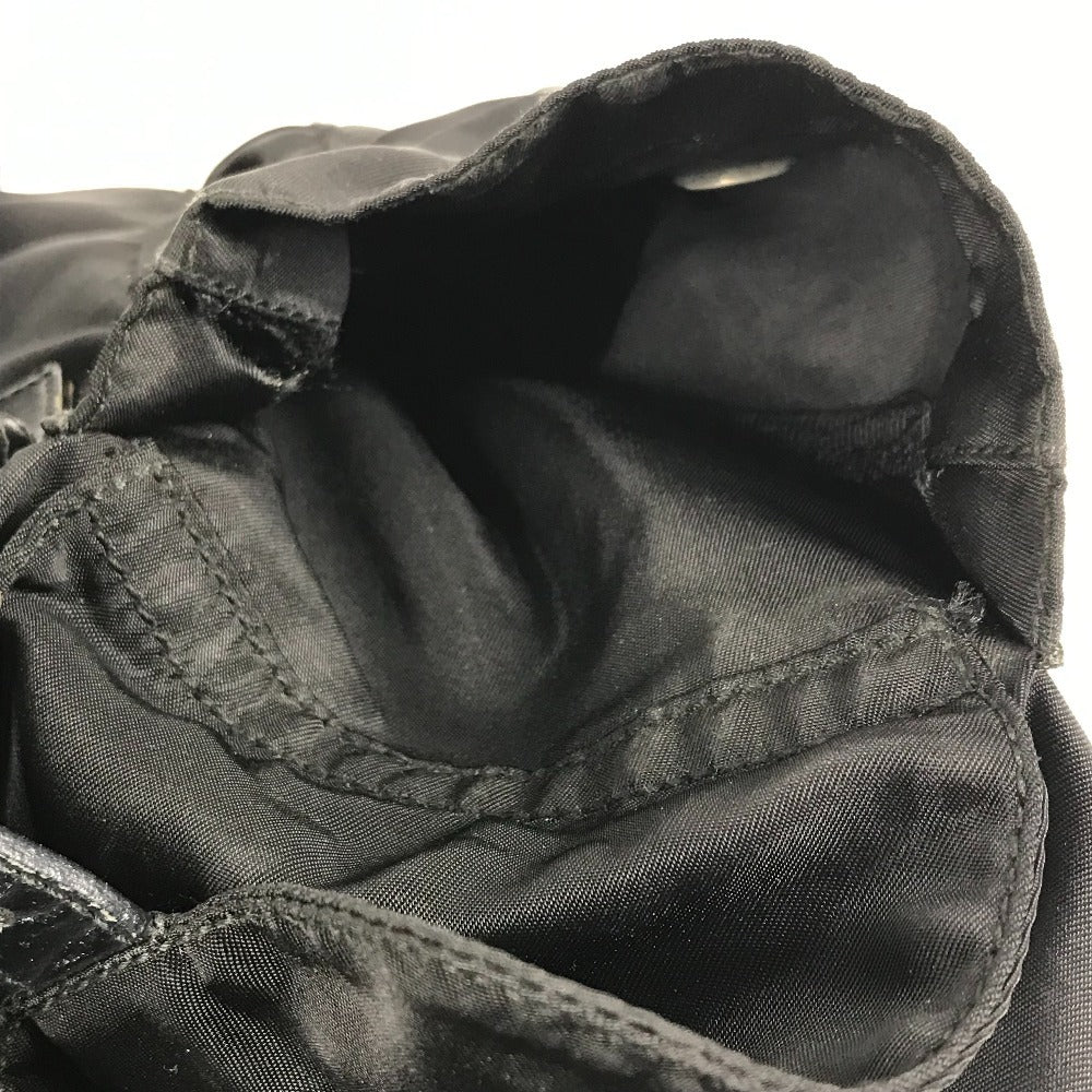 PRADA トライアングルロゴ 三角ロゴ プレート カバン バックパック リュックサック レザー/ナイロン ユニセックス ブラック