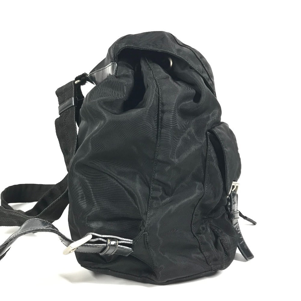 PRADA トライアングルロゴ 三角ロゴ プレート カバン バックパック リュックサック レザー/ナイロン ユニセックス ブラック