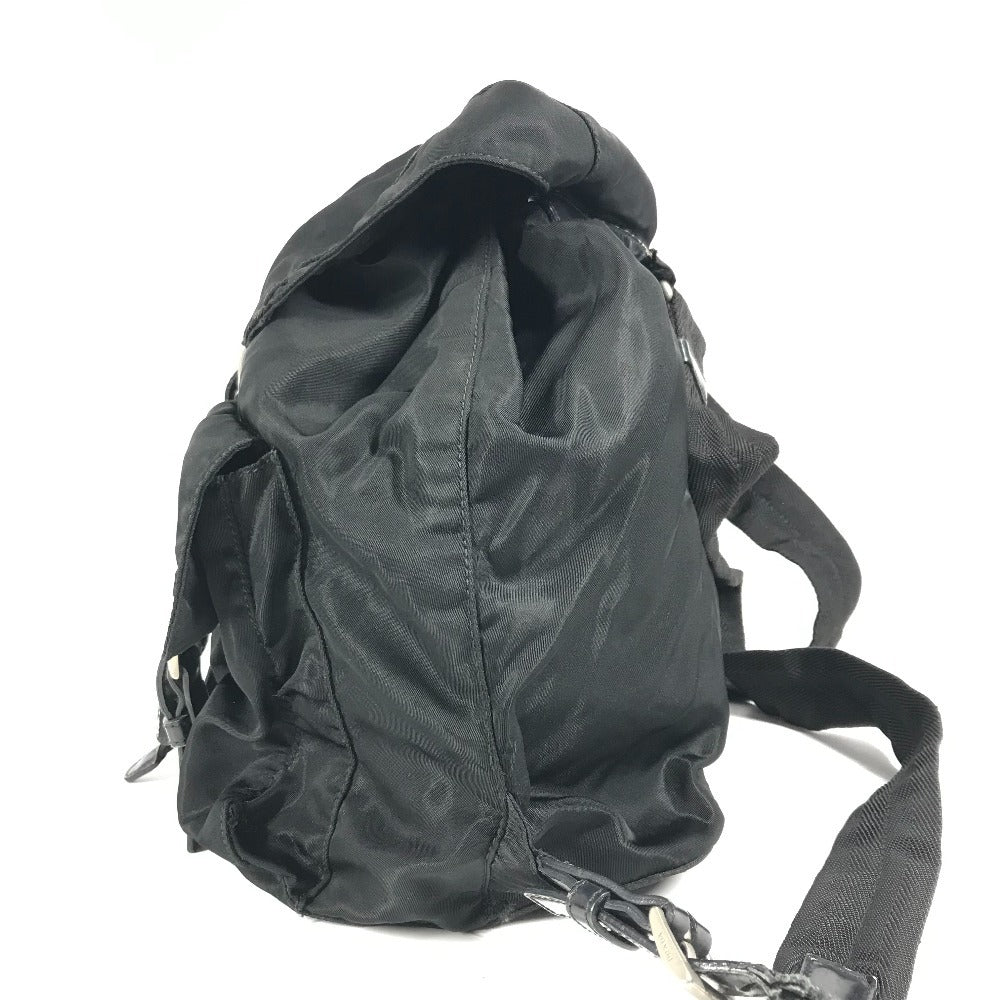 PRADA トライアングルロゴ 三角ロゴ プレート カバン バックパック リュックサック レザー/ナイロン ユニセックス ブラック