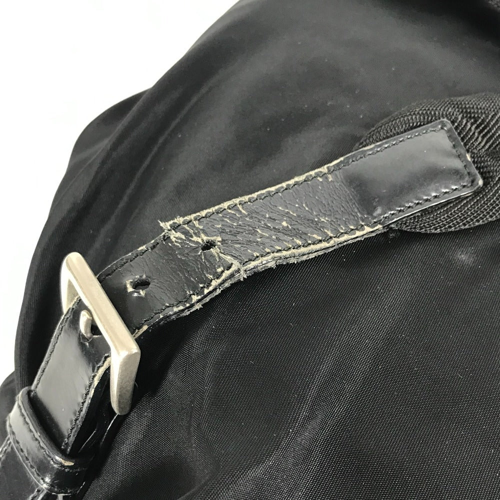 PRADA トライアングルロゴ 三角ロゴ プレート カバン バックパック リュックサック レザー/ナイロン ユニセックス ブラック