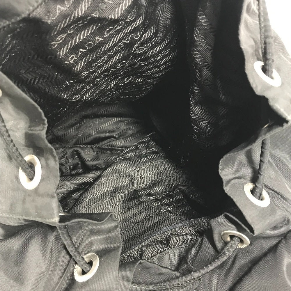 PRADA トライアングルロゴ 三角ロゴ プレート カバン バックパック リュックサック レザー/ナイロン ユニセックス ブラック