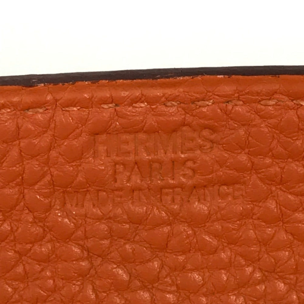 HERMES パンチングロゴ ヴィドポッシュ アクセサリートレイ トレー 雑貨 小物入れ トリヨンクレマンス ユニセックス オレンジ