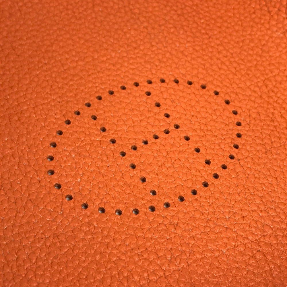 HERMES パンチングロゴ ヴィドポッシュ アクセサリートレイ トレー 雑貨 小物入れ トリヨンクレマンス ユニセックス オレンジ