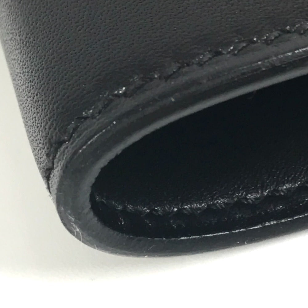 HERMES フラップ ポーチ プリプラ 2つ折り クラッチバッグ レザー ユニセックス ブラック