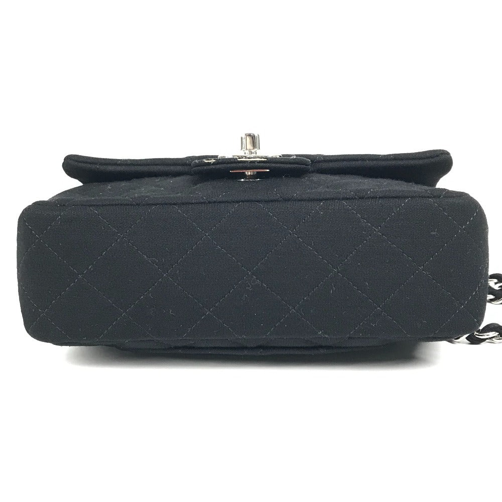 CHANEL キルティング マトラッセ CC ココマーク ロゴ ミニ カバン Wチェーン ポシェット フラップ 斜め掛け ショルダーバッグ コットン レディース ブラック