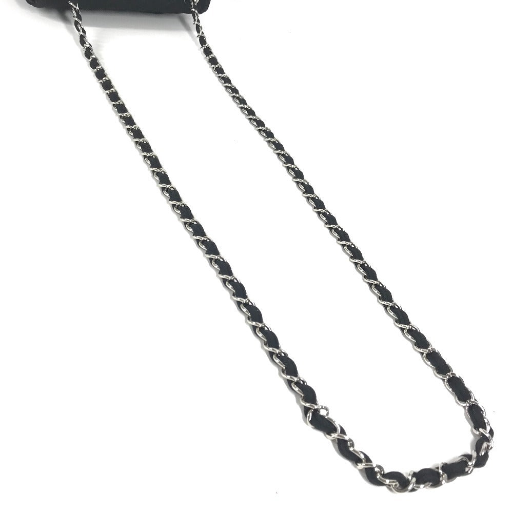 CHANEL キルティング マトラッセ CC ココマーク ロゴ ミニ カバン Wチェーン ポシェット フラップ 斜め掛け ショルダーバッグ コットン レディース ブラック