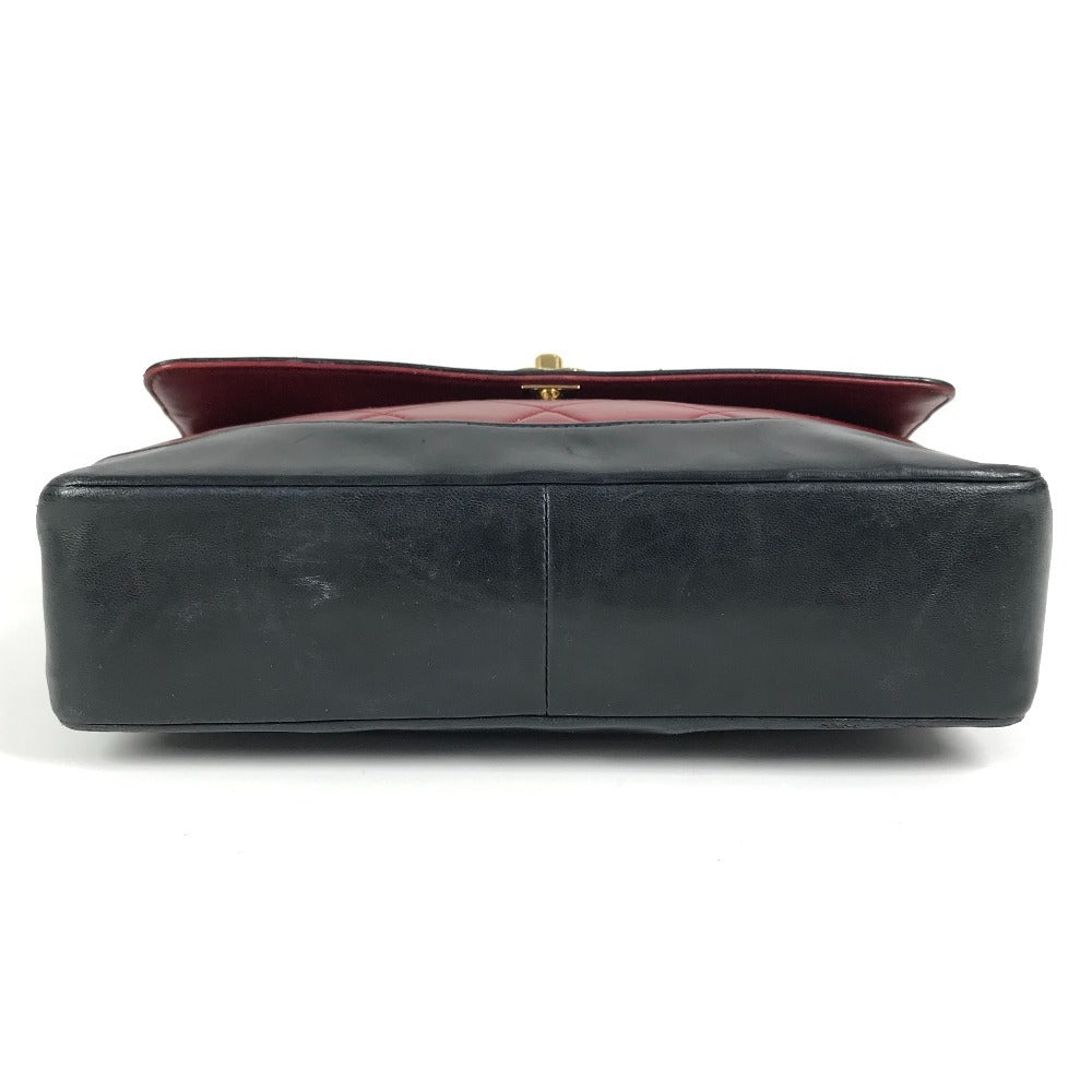 CHANEL キルティング マトラッセ CC ココマーク ロゴ フラップ カバン 肩掛け ハンドバッグ バイカラー ショルダーバッグ レザー レディース レッド