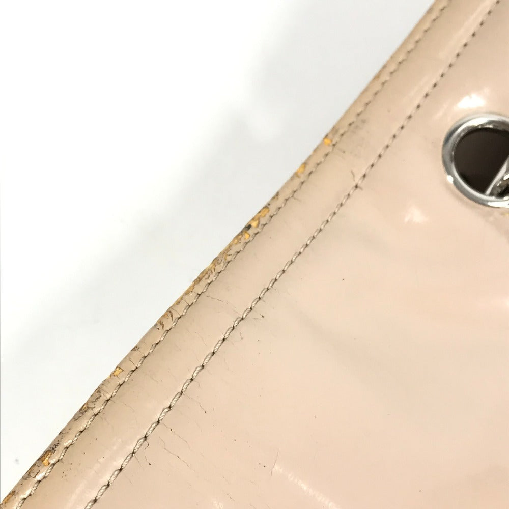 CHANEL リップスティック CC ココマーク ロゴ カバン Wチェーンショルダーバッグ 肩掛け トートバッグ ショルダーバッグ エナメル レディース ベージュ