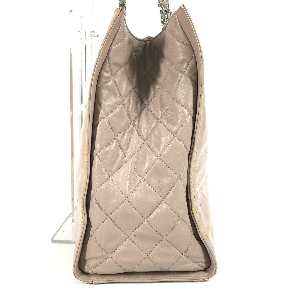 CHANEL リップスティック CC ココマーク ロゴ カバン Wチェーンショルダーバッグ 肩掛け トートバッグ ショルダーバッグ エナメル レディース ベージュ