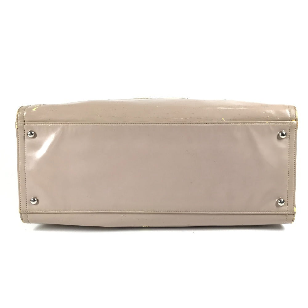 CHANEL リップスティック CC ココマーク ロゴ カバン Wチェーンショルダーバッグ 肩掛け トートバッグ ショルダーバッグ エナメル レディース ベージュ