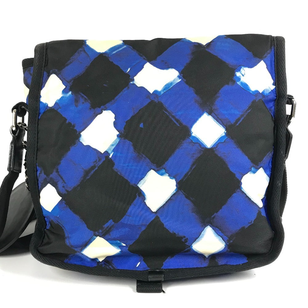 CHANEL エアライン チャーム付き CC ココマーク ロゴ 斜め掛け フラップ カバン メッセンジャーバッグ メッシュ ショルダーバッグ レザー/ナイロン ユニセックス ブルー