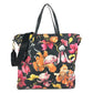 PRADA 花柄 フラワー トライアングルロゴ 三角ロゴ プレート カバン ハンドバッグ 肩掛け 2WAYバッグ ショルダーバッグ トートバッグ レザー/ナイロン レディース ブラック
