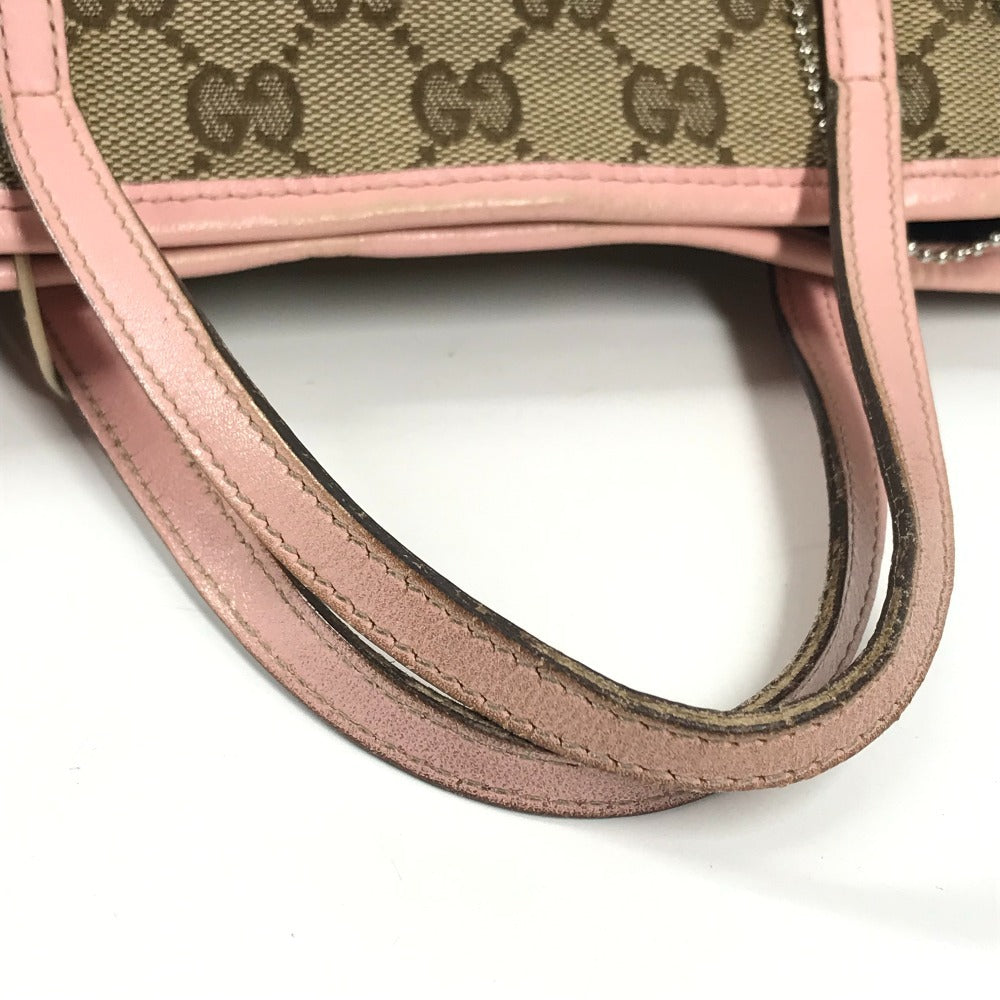 GUCCI 271101 GG パパガッロ オウム チャーム付き トートバッグ ハンドバッグ GGキャンバス/レザー キッズ ピンク