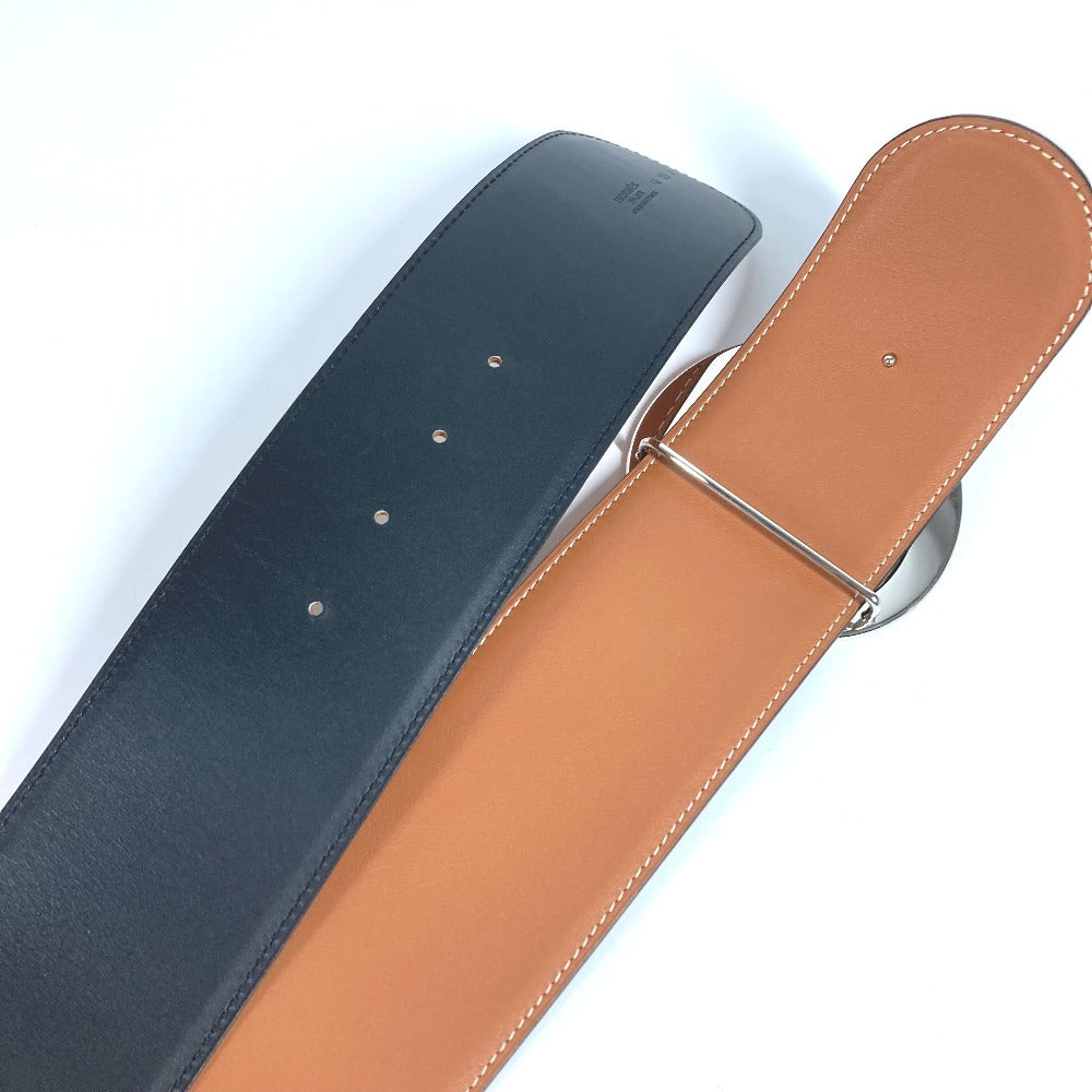 HERMES 太ベルト アクセサリー バックルベルト ベルト レザー レディース ブラック