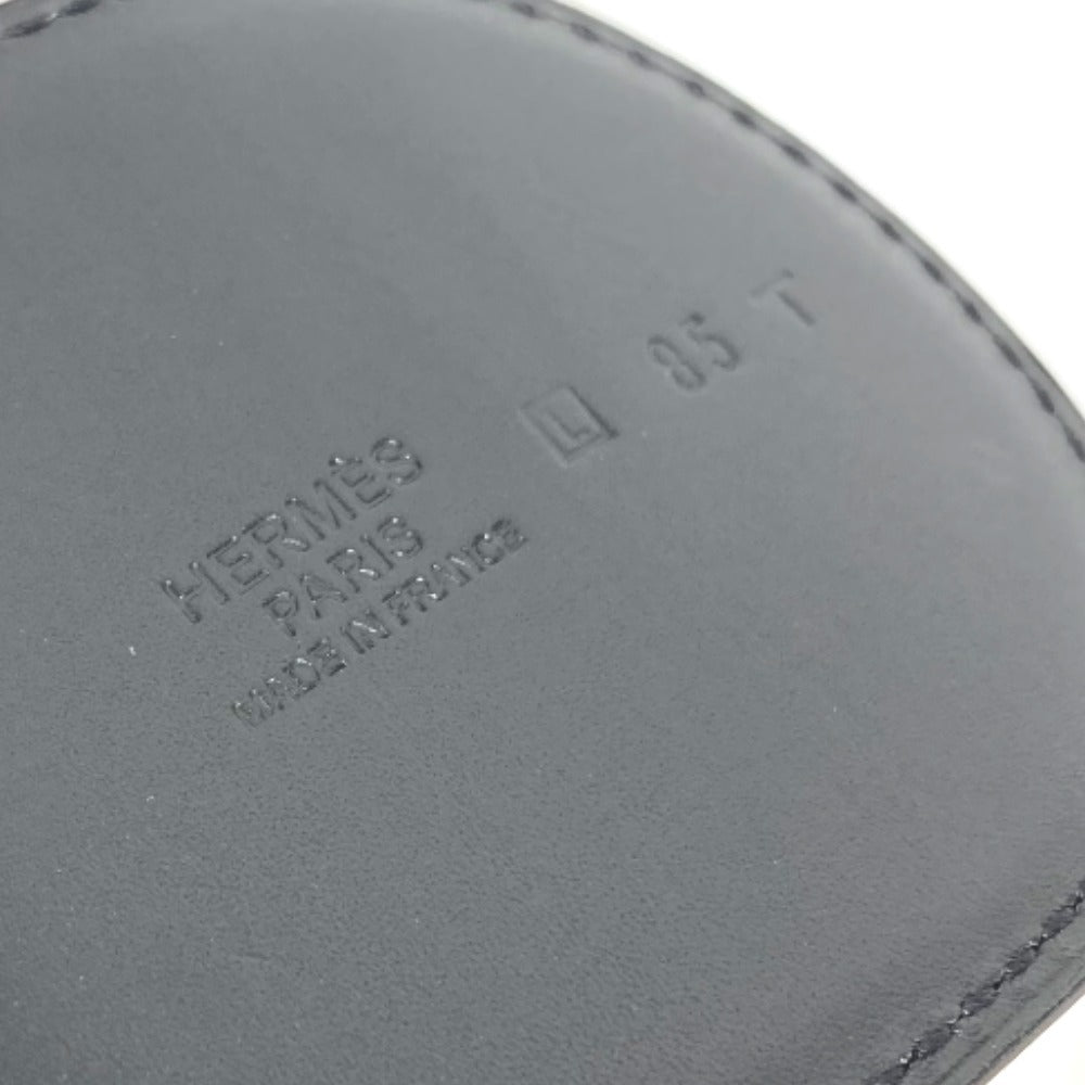 HERMES 太ベルト アクセサリー バックルベルト ベルト レザー レディース ブラック