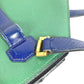 HERMES ヴィンテージ バンドネオン 2WAYバッグ ハンドバッグ クラッチバッグ 斜め掛け ポシェット バイカラー ショルダーバッグ レザー ユニセックス グリーン×ブルー