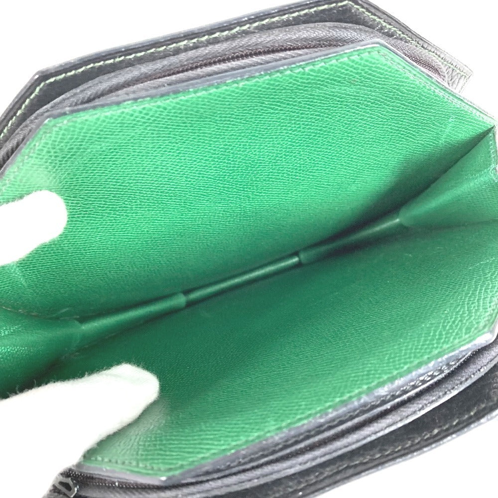 HERMES ヴィンテージ バンドネオン 2WAYバッグ ハンドバッグ クラッチバッグ 斜め掛け ポシェット バイカラー ショルダーバッグ レザー ユニセックス グリーン×ブルー