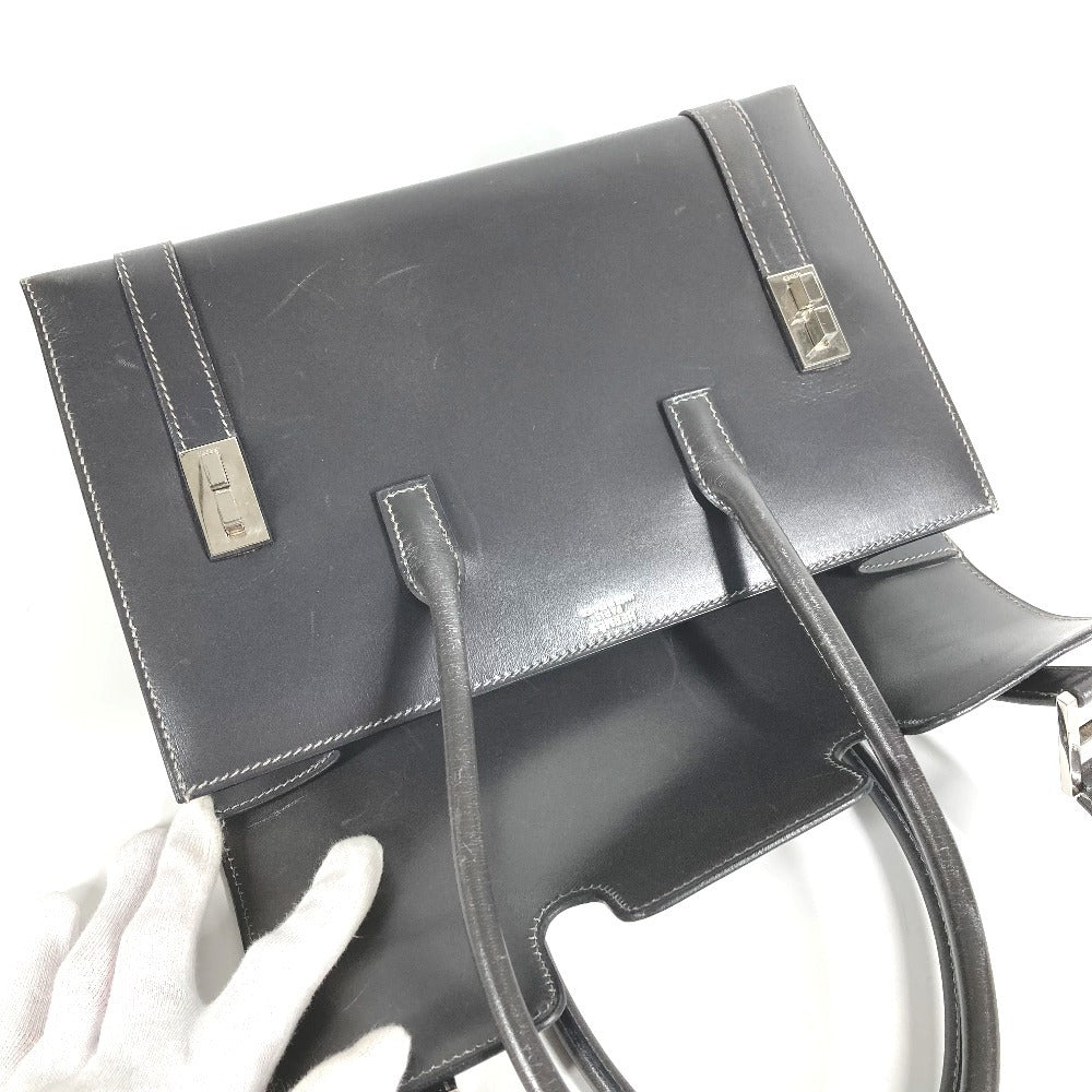 HERMES H金具 ドラッグ27 ドラッグ 27 カバン トートバッグ ハンドバッグ レザー ユニセックス グレー