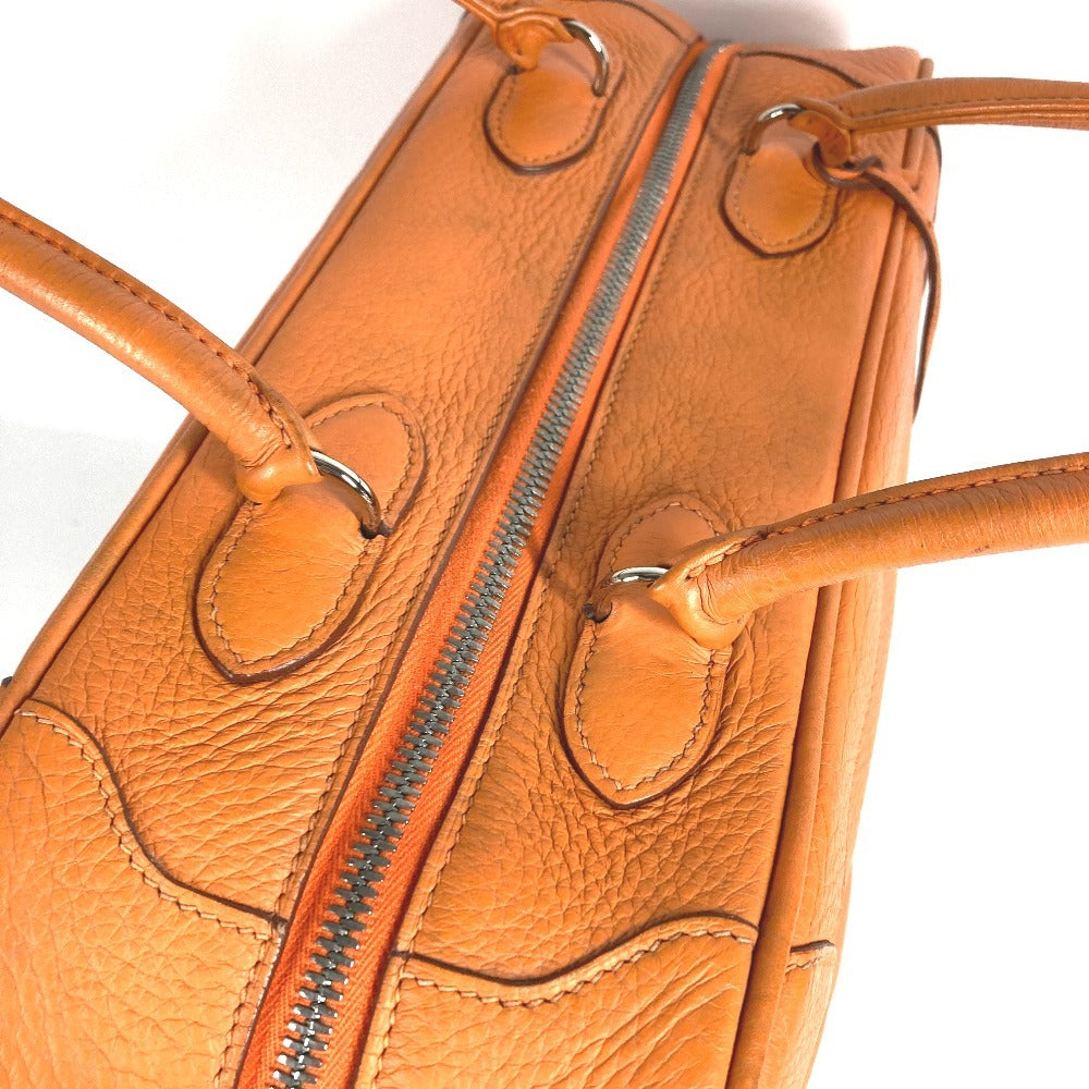 HERMES ボストンバッグ オムニバスMM オムニバス MM カバン トートバッグ ハンドバッグ レザー ユニセックス オレンジ