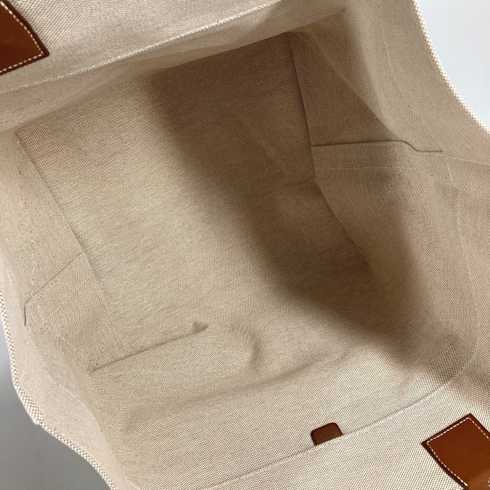 HERMES スティープル ラージ トートバッグ 肩掛け カバン トートバッグ ショルダーバッグ レザー レディース ベージュ