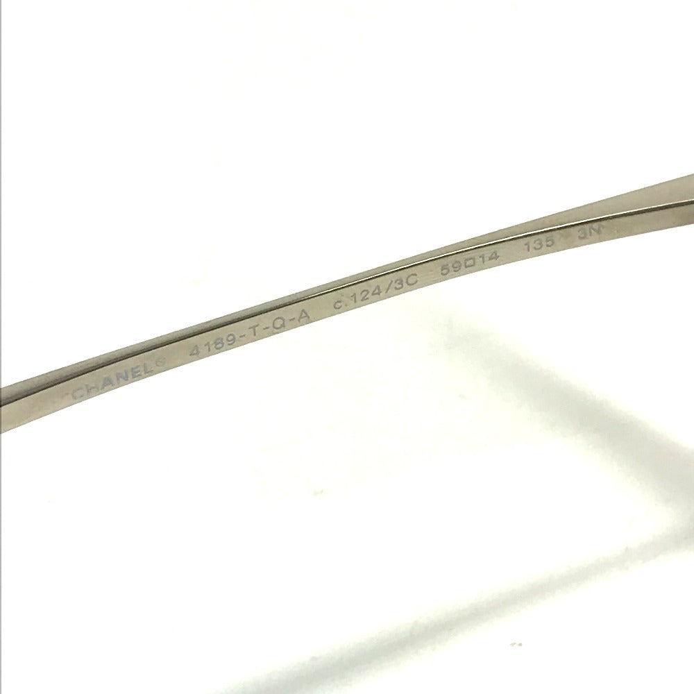 CHANEL 4189-T ディアドロップ ロゴ CC ココマーク めがね メガネ アイウェア 眼鏡 サングラス メタル ユニセックス ブラック