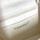 CHANEL CC Coco Mark Logo Mini Matelasse Chocolate Bar Chain Bag, Crossbody Flap Shoulder Bag, Patent Leather, Women's, White