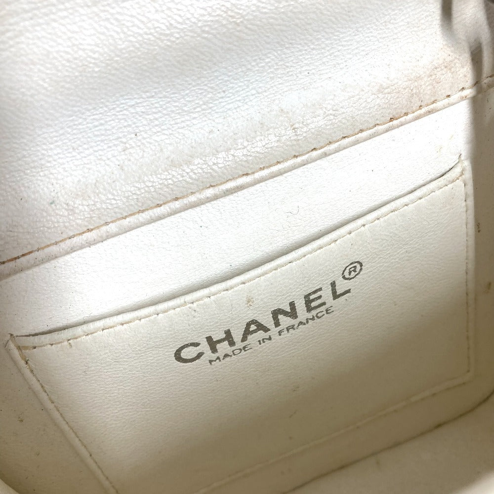 CHANEL CC Coco Mark Logo Mini Matelasse Chocolate Bar Chain Bag, Crossbody Flap Shoulder Bag, Patent Leather, Women's, White